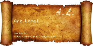 Arz Lehel névjegykártya